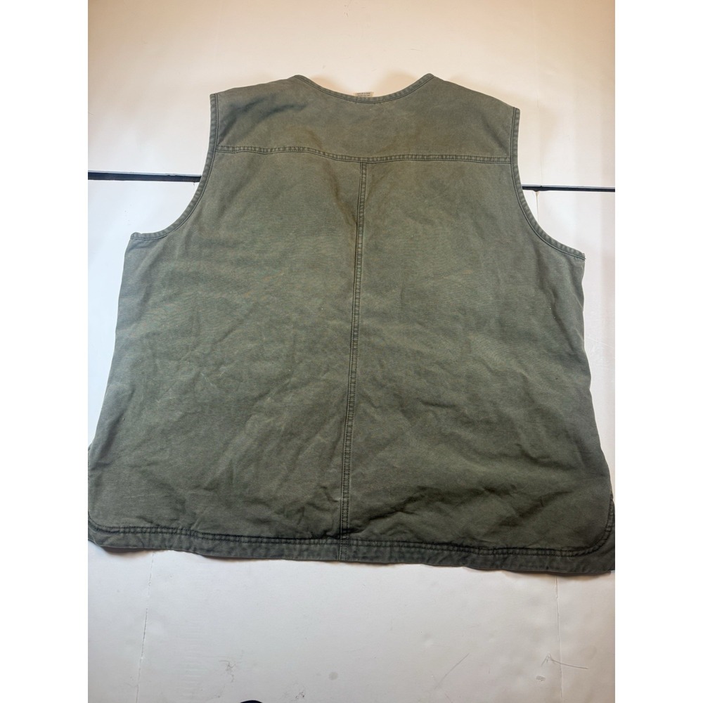 Duluth Trading Co Quilted Lined Work Vest Men's XXL Olive Green Full Zip Utility - Picture 8 of 8